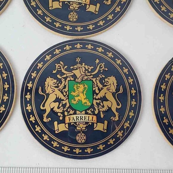 6 Drink Coasters FARRELL crest Family - Picture 3 of 4